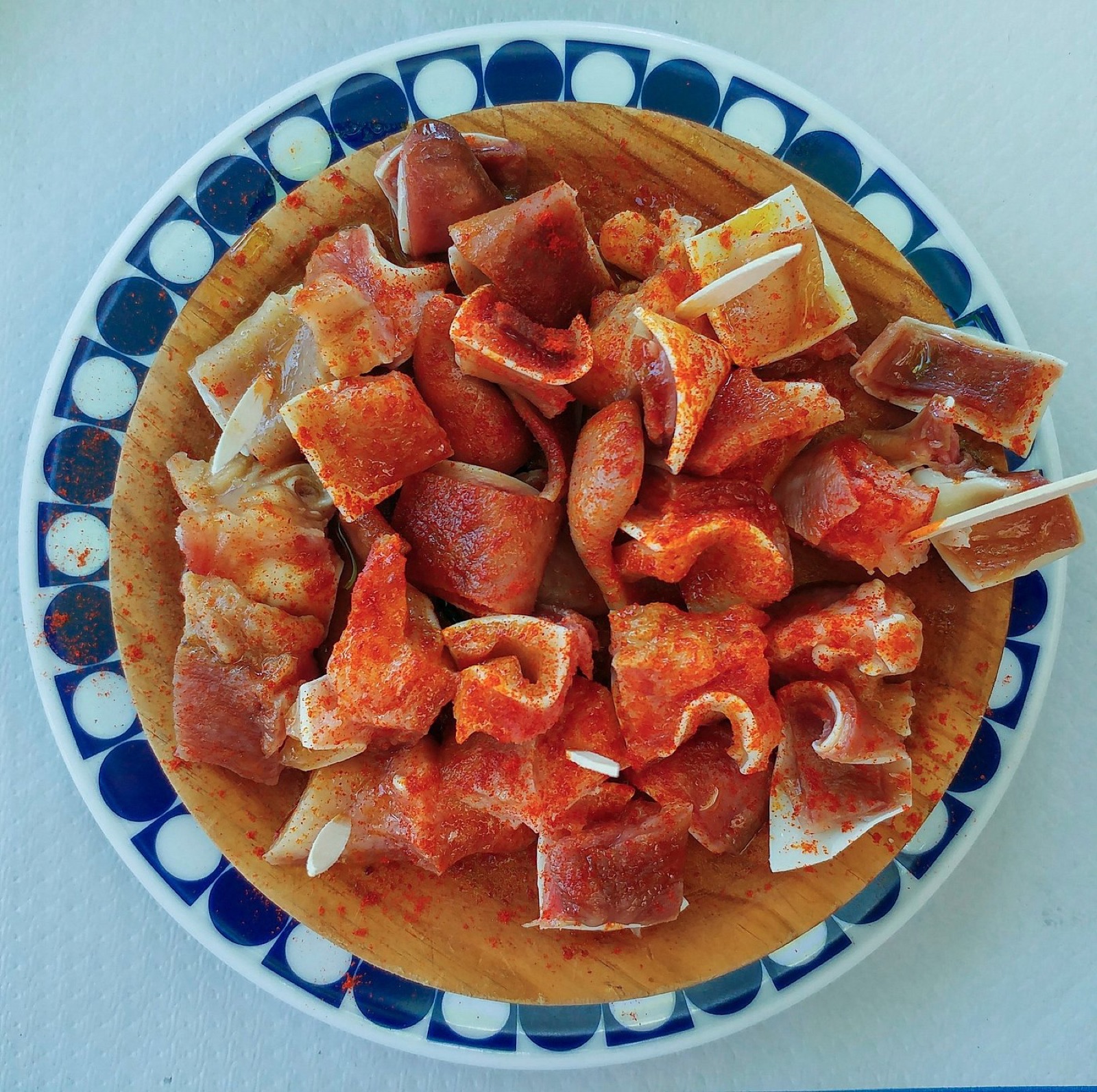 Pork ear with paprika