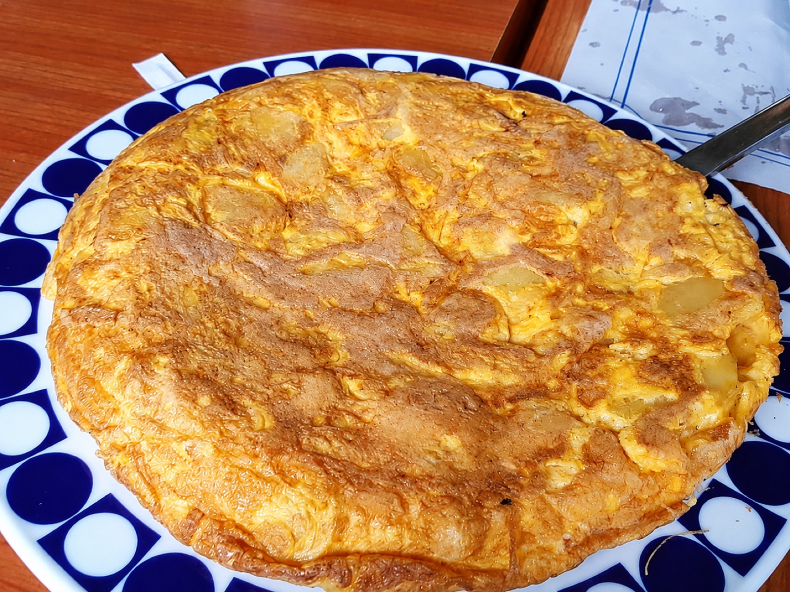 A whole Spanish potato omelette